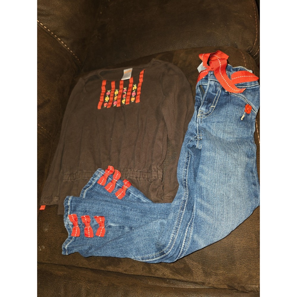 Gymboree woodland friends top size 4 jeans size 5 slim